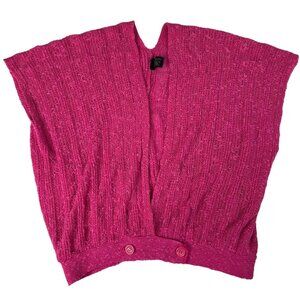 The Specialty House Open Knit Sweater Vest Womens Sz S Pink Button Closure Beach